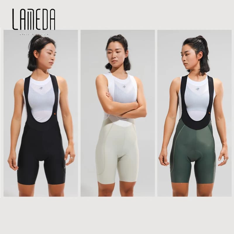 Lameda Collant da ciclismo da donna Doppia freccia Ei Pantaloni Pad Pantaloncini da ciclismo da donna Pantaloncini riflettenti con tasche Abbigliamento da ciclismo