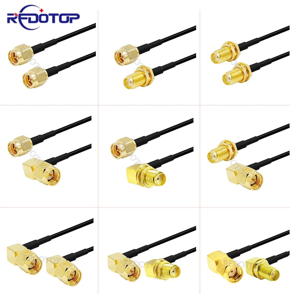 1Pcs RG174 SMA Male/Female to SMA Male/Female Connector WiFi Antenna Extension RF Coaxial Cable Pigtail for Wireless LAN Router