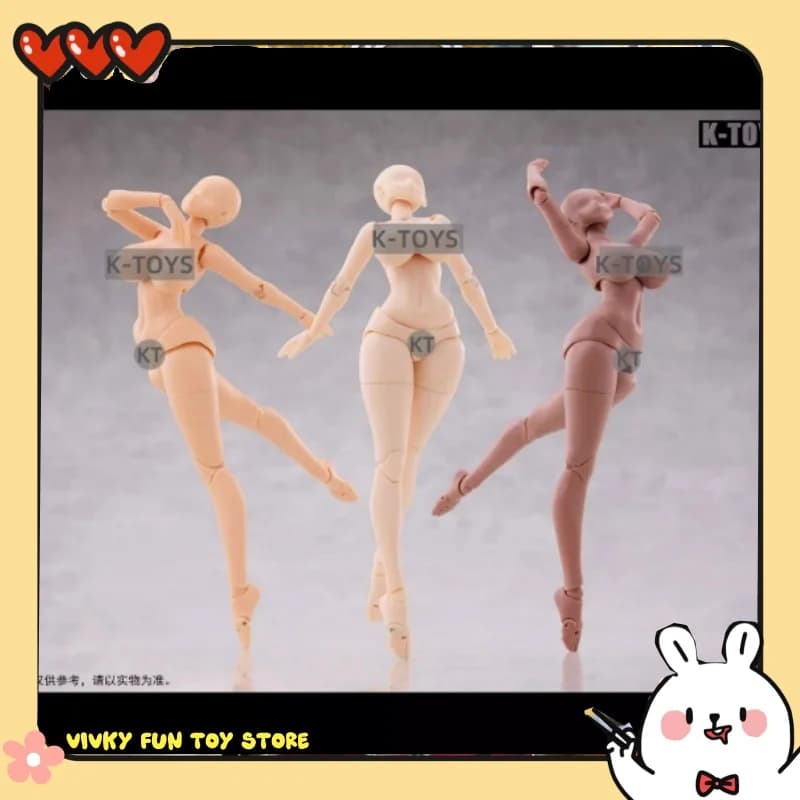 New K-Toys Kt02 1/12 Scale Super Flexible Girl Fleshy Female Nude Articulated Doll Model In Stock