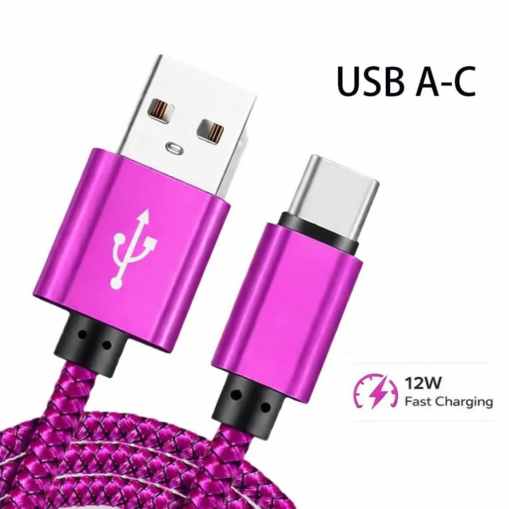Cavo USB A a Tipo C in Nylon per Ricarica Rapida Huawei Samsung Android, Cavo Tipo C per Trasferimento Dati e Ricarica Veloce per Telefoni Cellulari
