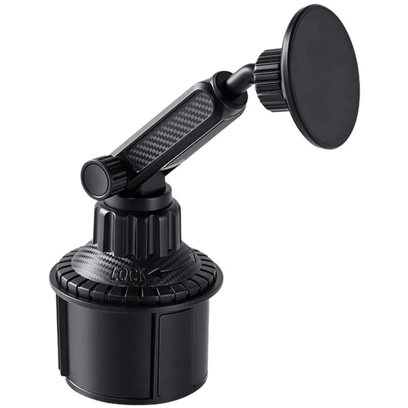 Car Cup Holder Magnetic Phone Mount 360 Rotation Secure Flexible Clip On Universal Smartphone Stand