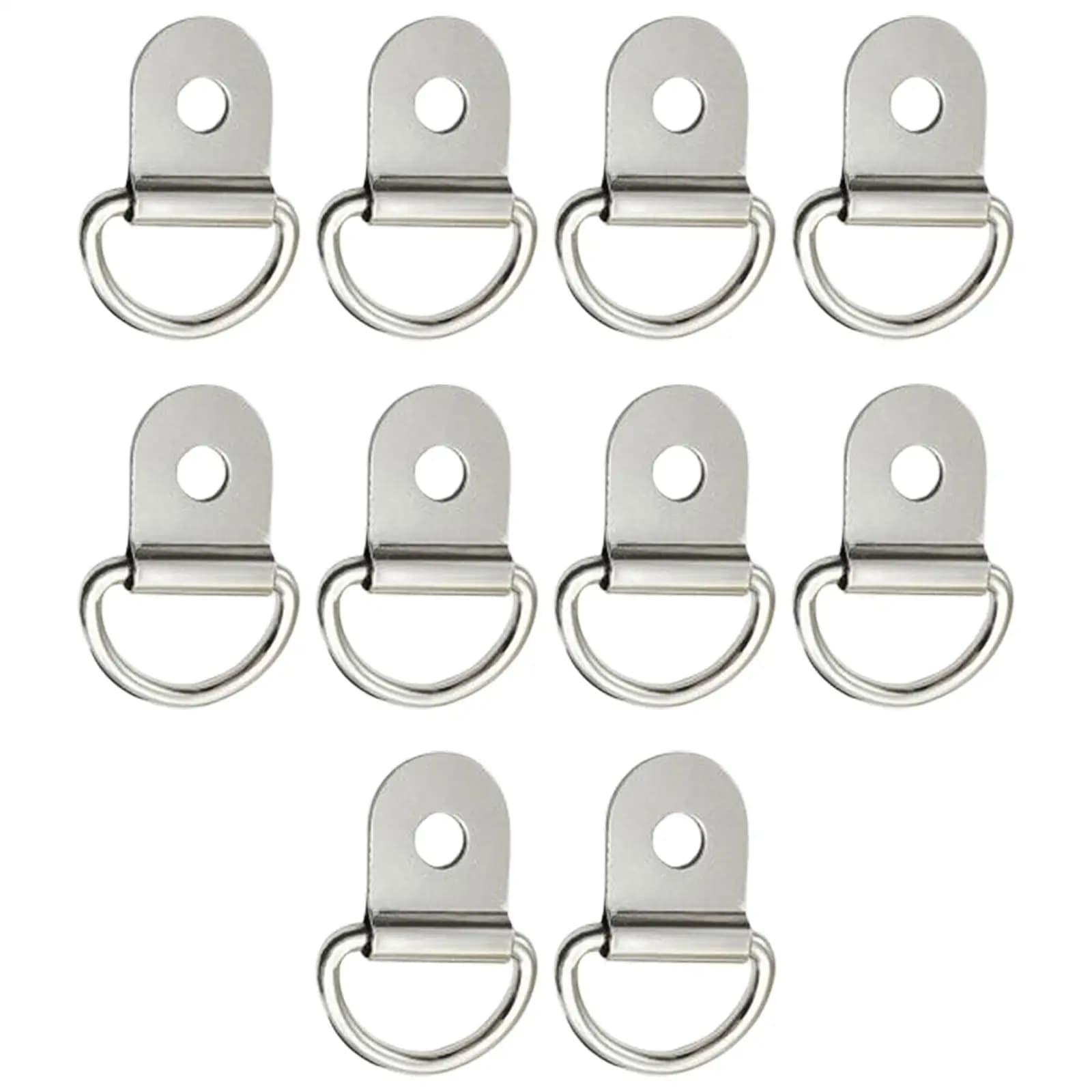 10x D Ring Tie Down Anchors Ring Fittings Pull Hook Black Lashing Ring for Vehicles Cargo Boats RV Car