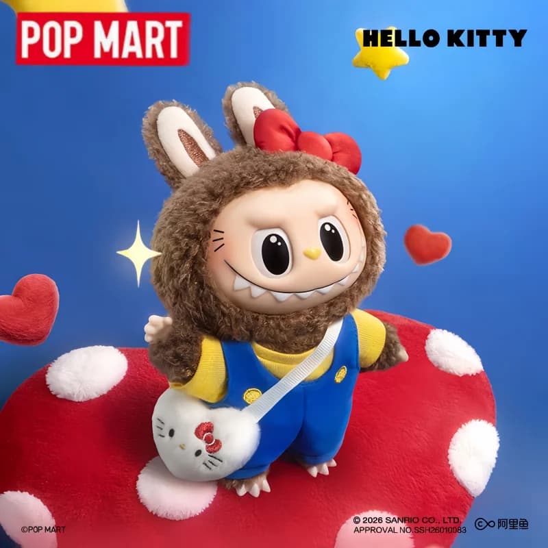 Nuova Serie POP MART The Monsters Labubu X Sanrio Characters, Blind Box, Figurine Anime Cartoon, Mystery Box, Giocattolo da Scrivania, Regalo di Compleanno