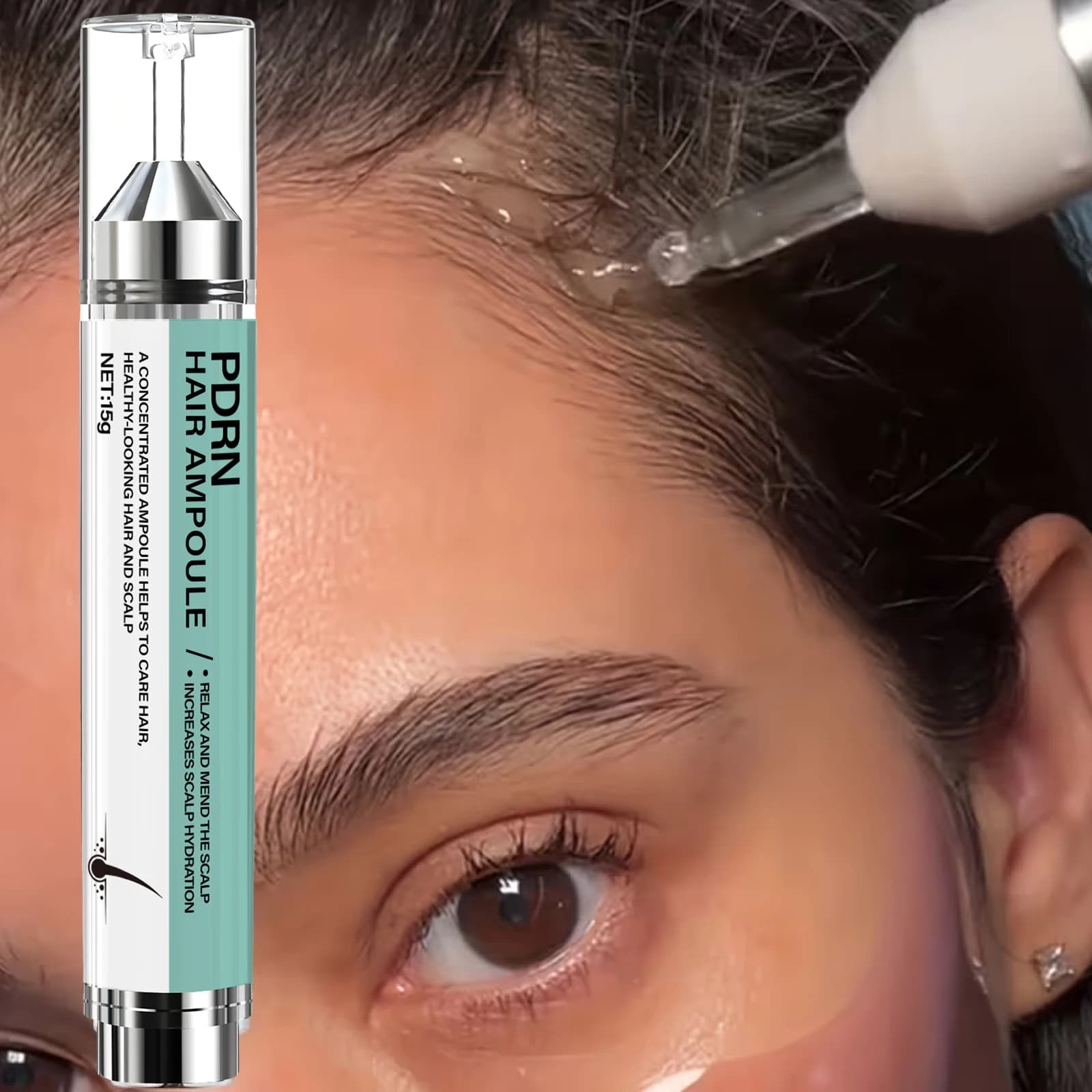 Hair vial with keratin and biotin, hydrates and repairs the hair in depth, increases the hydration of the scalp for healthy-looking hair.