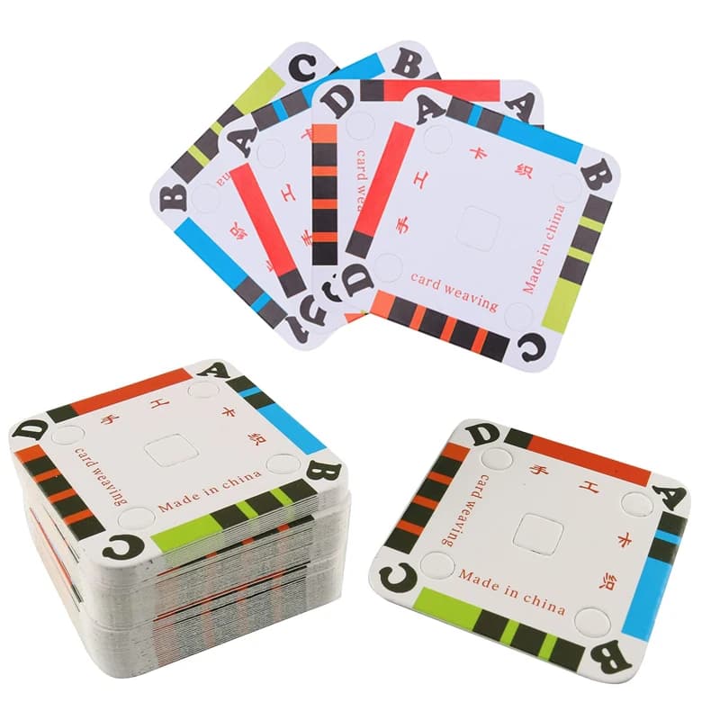 30pcs/50pcs Weaving Cards DIY Tablet Handmade Weaving Card Paper Loom Cards for Loom Weaving Supplies 5X5cm