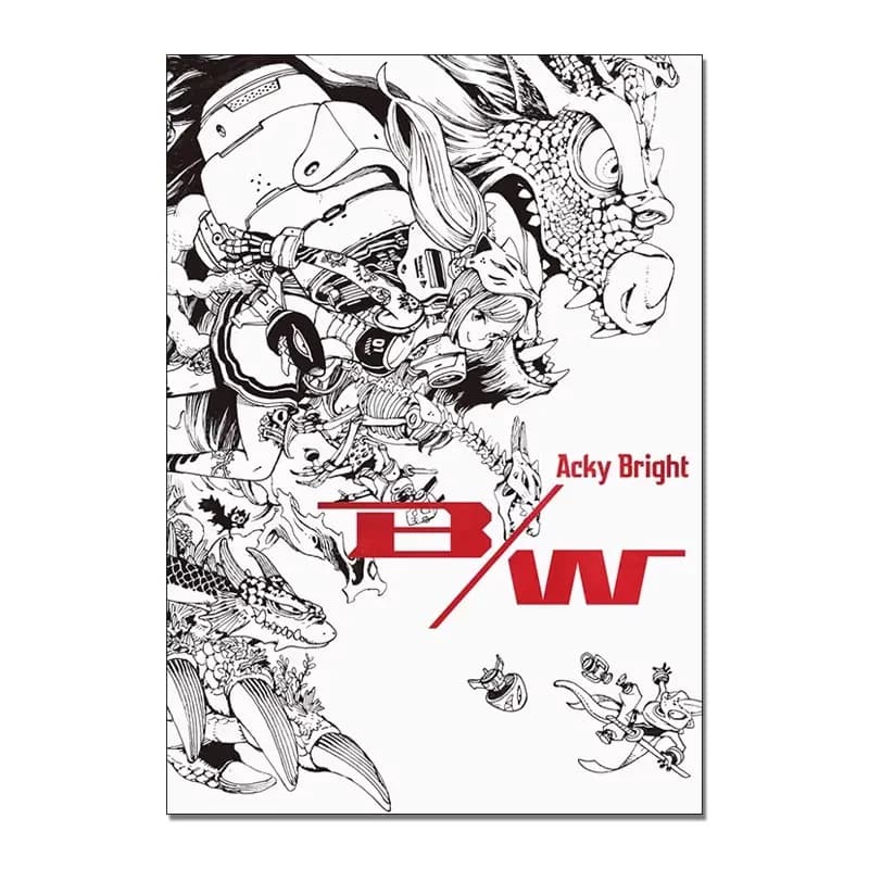 Acky Bright Art Book Artwork B/W Original Illustration Collection Manga Anime Comic Cyberpunk Beauty Line Art Sketch