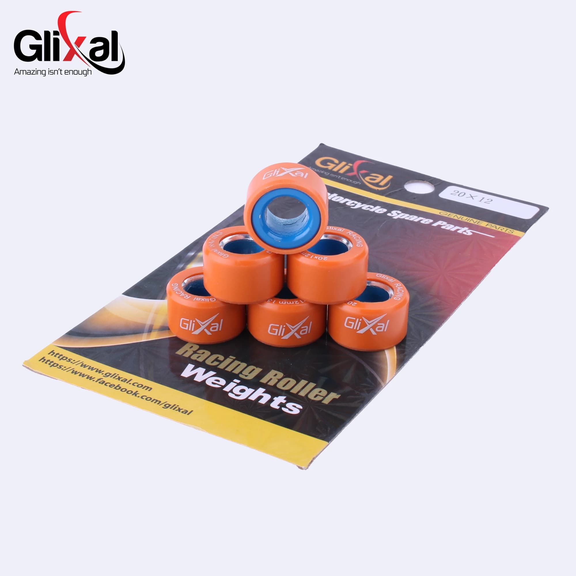 Glixal 20x12mm High performance racing roller weights for Benelli MBK Yamaha Aerox 155 Nmax Zuma Wine 125 Scooter ATV