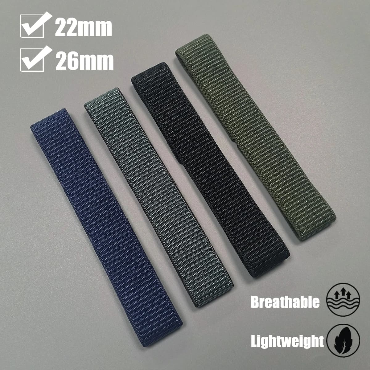 Cinturino in nylon con gancio 26 22mm per Garmin Fenix 8pro MICROLED/AMOLED 7X 7 6X cinturino per orologio Forerunner 970 965 Descent Mk3i braccialetto