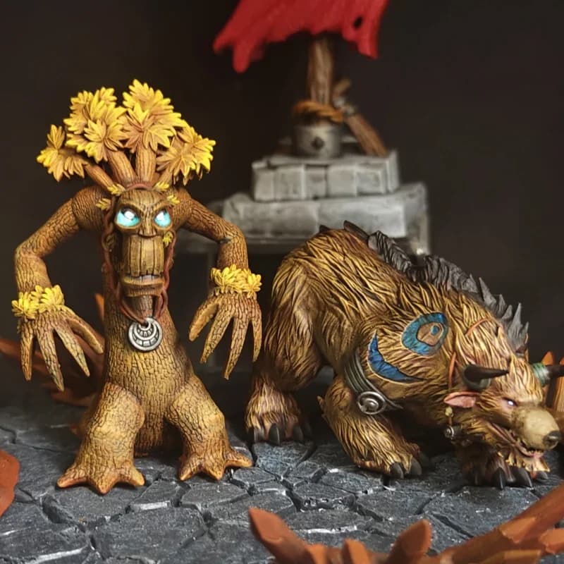 Modellino World Of Warcraft: Orso Dryad Elfo Notturno Dipinto - Statuetta da Collezione per Scacchi da Guerra, Giocattolo Decorativo, Regalo