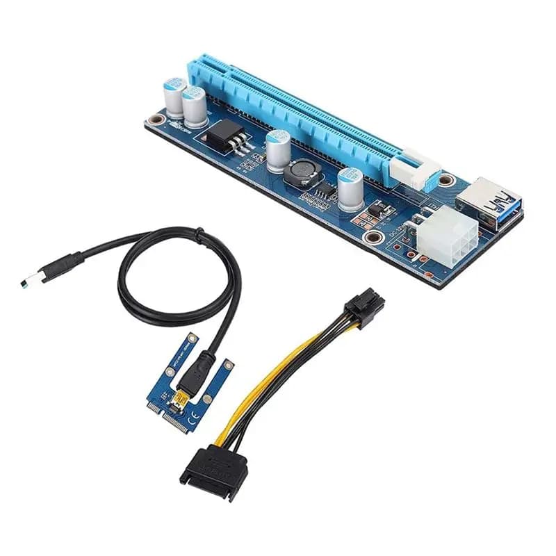Adattatore B29C-Mini PCIE 16X, estensore da PCIE a PCI Express 16x, con 4 condensatori solidi e interfaccia a 6 pin, per la minatura con schede video