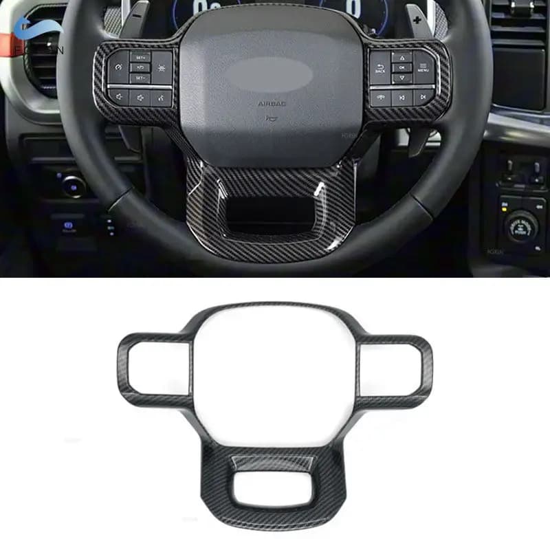 Per Ford F150 F-150 Raptor 2021 2022 2023 ABS In Fibra di Carbonio Texture Interni Auto Volante Pannello Telaio di Copertura Adesivo Trim