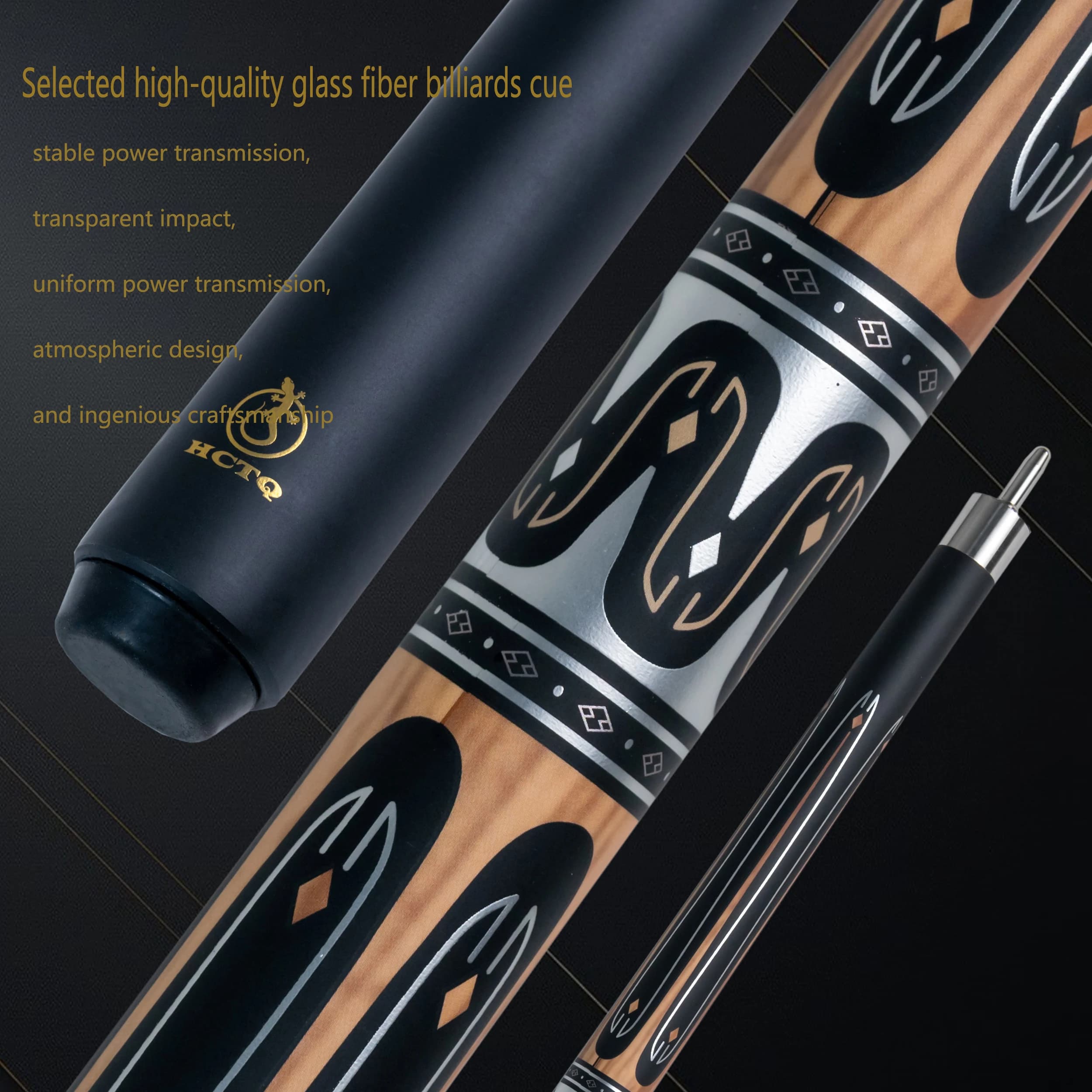 Stecca da biliardo in fibra di carbonio da 12,75 mm Hyperspin Tech Shaft a sgancio rapido per 9 sfere Carom Smooth Play Regalo per la festa della mamma dei papà