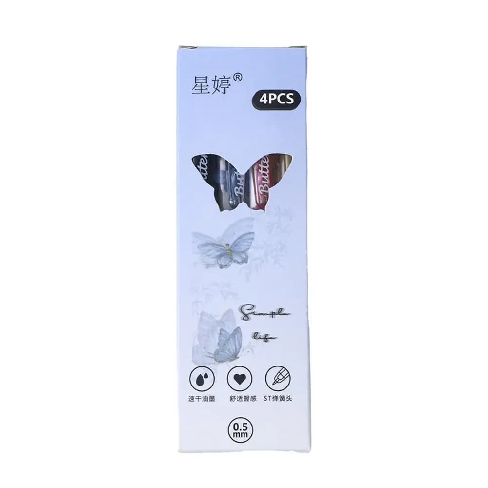 4 pezzi penna gel portatile da 0,5 mm pennino ST inchiostro nero scrittura penne neutre scrittura liscia esame di penna firma ad asciugatura rapida