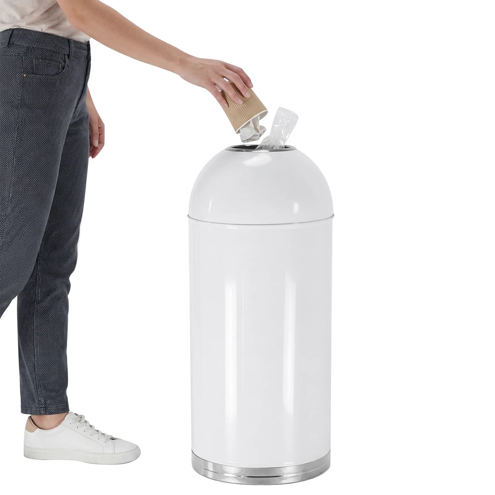 Cestino per Rifiuti da 58L con Doppio Secchio Rinforzato e Contenitore Interno Rimovibile, Bidone Rotondo Commerciale per Casa, Ufficio, Ristorante, Cucina