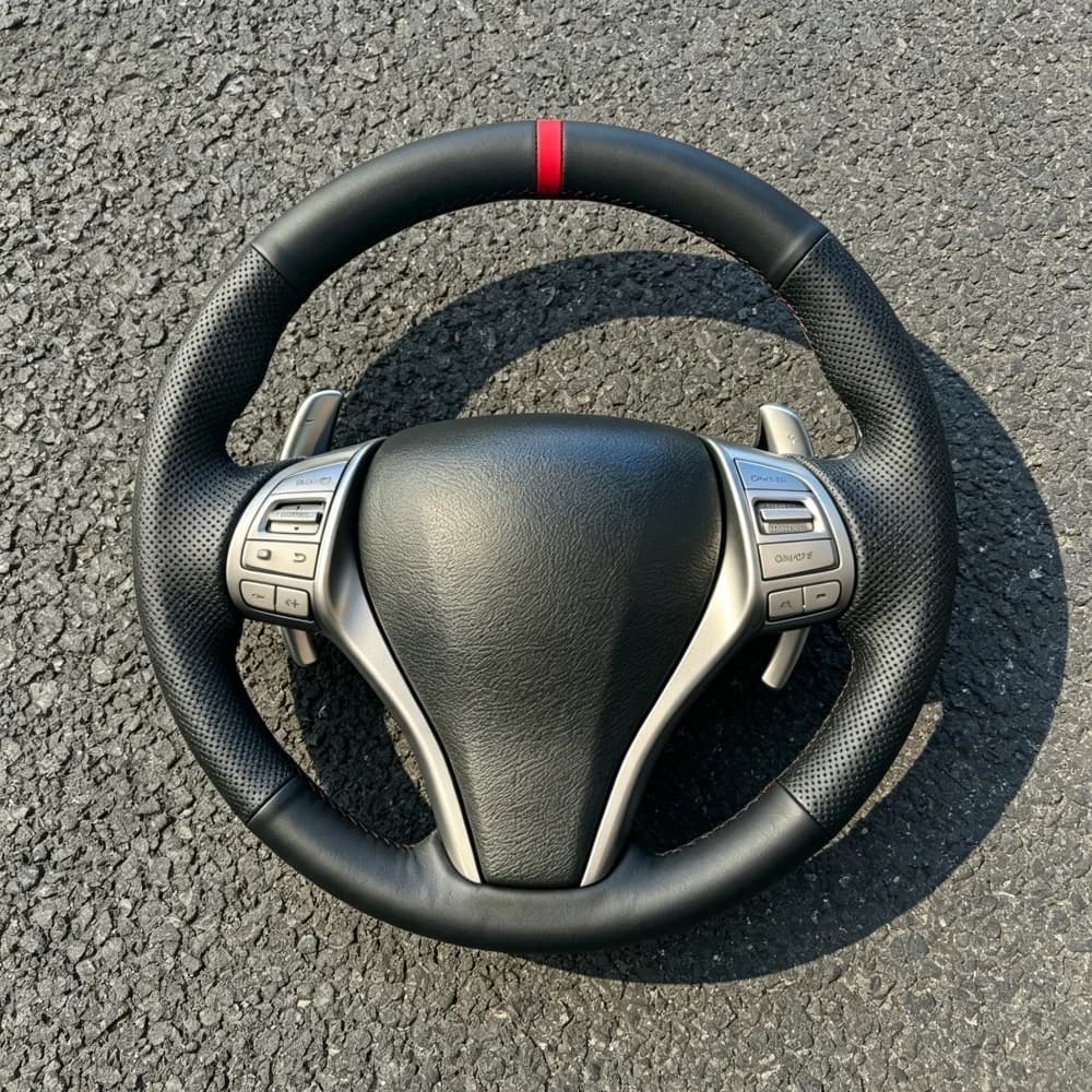 Coprivolante in Pelle Microfibra Antiscivolo Cucito a Mano per Nissan Teana, Altima 2013-2018, X-Trail 2013-2018, 2014-2017