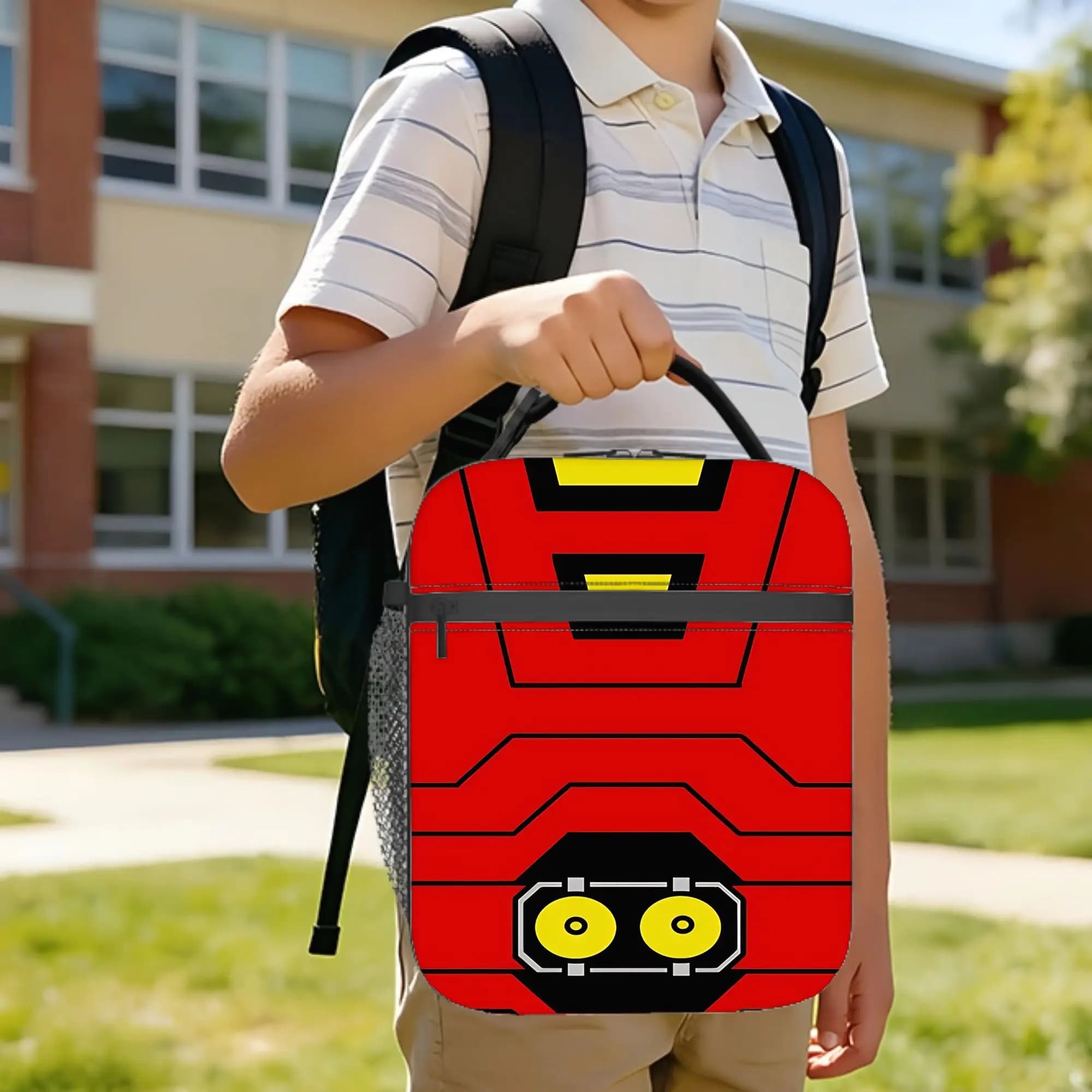 Borsa termica per il pranzo Turbo Red Power Rangers, borsa termica riutilizzabile, contenitore per il pranzo, borsa per il pranzo, per ragazza, ragazzo, ufficio, picnic