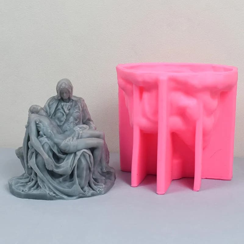 Holy Mother of God candle silicone mold Virgin of God Hug resin plaster mold Decorative Ornaments Mold Virgin Jesus candle mold