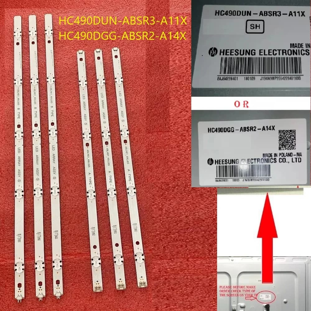 Striscia LED per 49"TV LED ARRAY 49LJ61/UJ65 49LH61 49UJ65 A B 49UJ651V 49LJ614V 49UJ650 49UJ635 49UJ701V HC490DUN-ABSR3-A11X