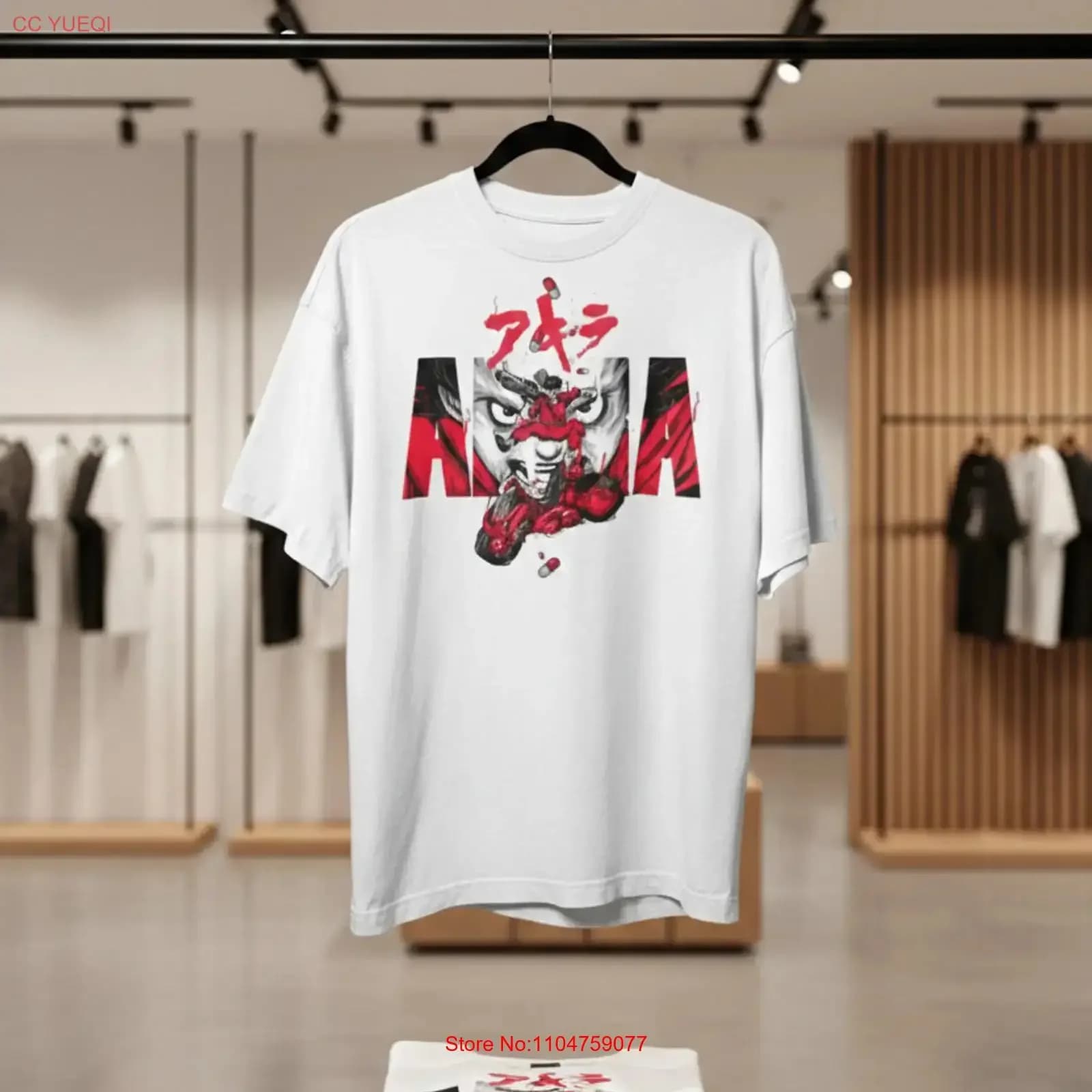 T-shirt bianca Akira Anime Red Motorcycle Pill S019 vintage lavata traspirante comoda elasticizzata abbigliamento firmato uomo