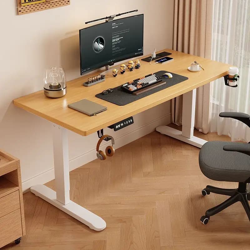 Scrivania Regolabile in Altezza, Scrivania Elettrica per Lavoro in Piedi, Postazione di Lavoro per Casa e Ufficio, Protegge le Vertebre Cervicali e Lombari