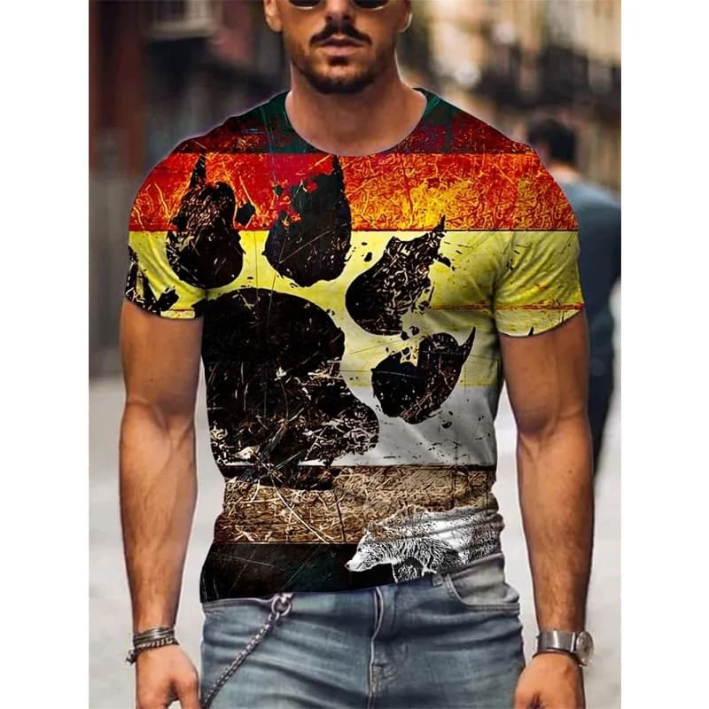 Bear Seal Graphic T-shirt for Men Nice Fantastic Animals 3D Printed T-shirt Summer Fashion Short Sleeved Top Wide T-shirt with O-neck