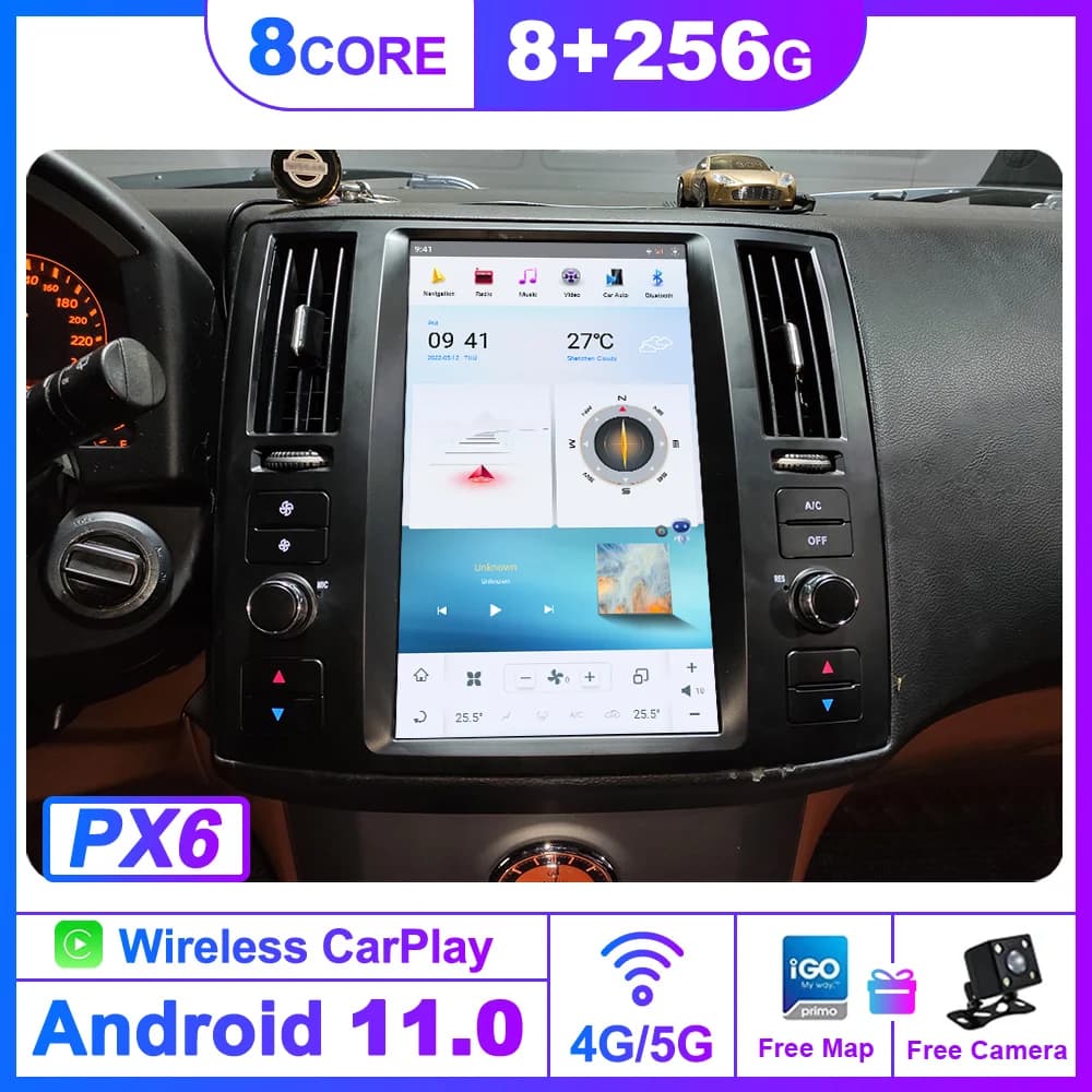 For Infiniti FX FX25 FX35 FX37 2003-2007 vertical Style screen Android 13 Car multimedia Player car gps radio stereo head unit