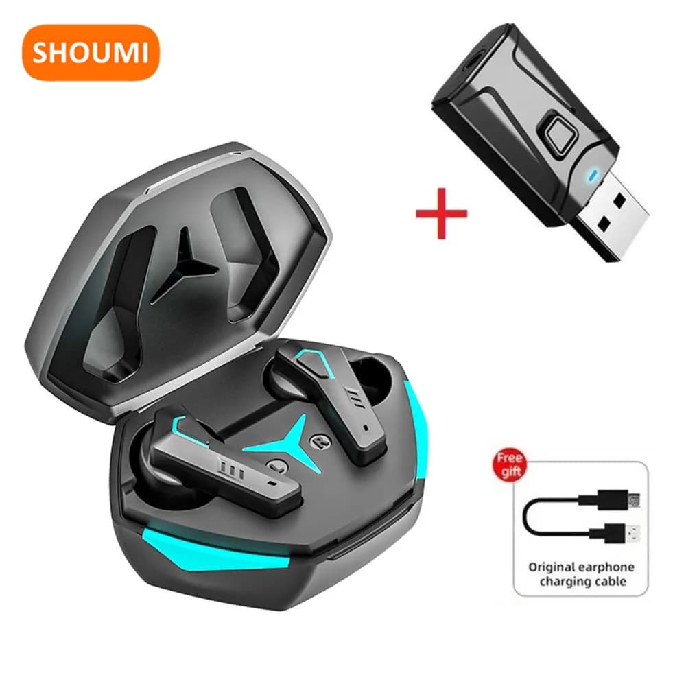 Toy TWS Bluetooth headset with microphone USB headset Wireless LED headset light effect with noise cancellation for TV Mobile
