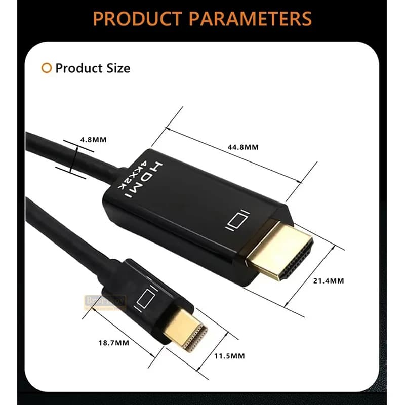 Cavo Mini DisplayPort a HDMI 4K, Cavo Mini DP HDMI 1.8CM 3M 25CM per MacBook Air Pro, Surface Pro, Dock, Monitor, Proiettore