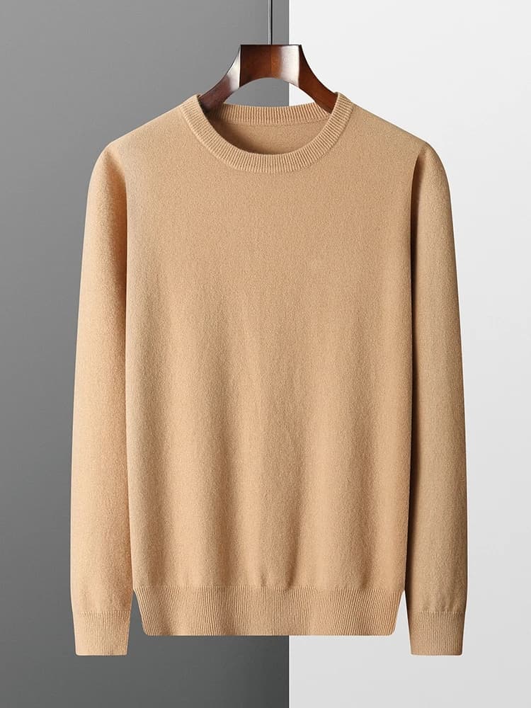 MVLYFLRT 100% pura lana merino maglione da uomo girocollo pullover top autunno inverno sottile maglione tinta unita versatile basic