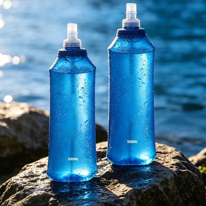 Soft Flask Water Bottle Running Flask Folding Water Bottles for Hydrates Pack Cycling Hiking Running Easy to Use 24BD