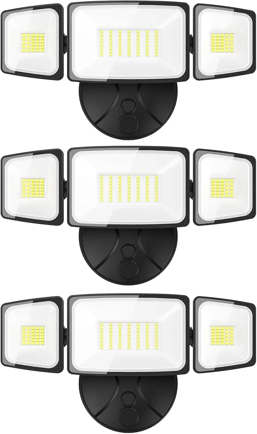 Faro LED da 75W, Luminosità 7000LM, Impermeabile IP65, Teste Regolabili per Sicurezza Esterna