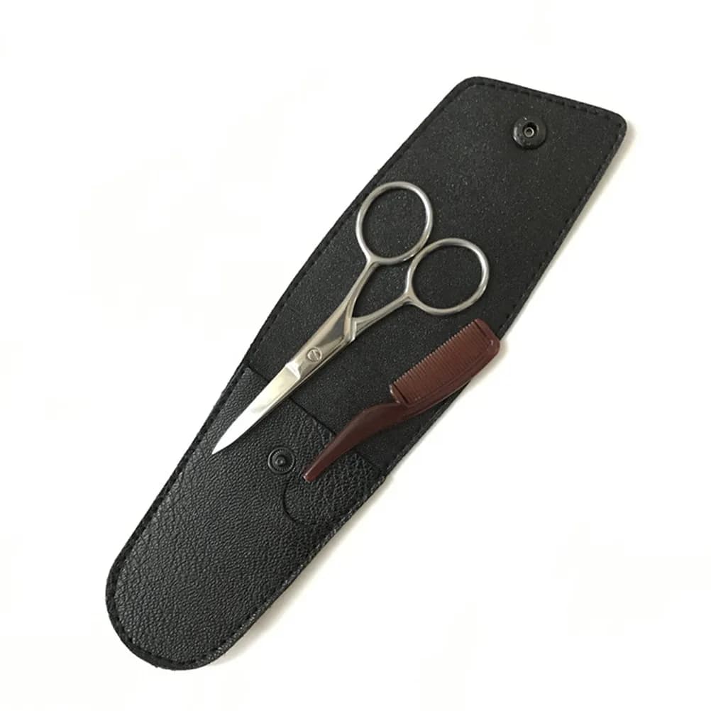 Set di Forbici per Sopracciglia in Acciaio Inox, Trimmer per Barba, Forbici per Baffi, Strumento di Precisione per la Cura Personale, Uso Professionale e Domestico