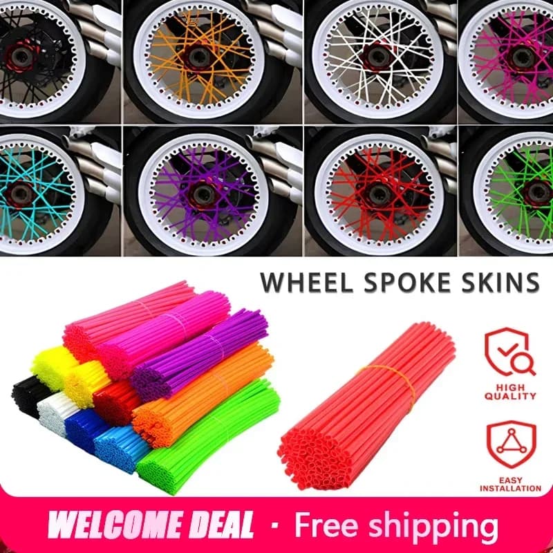 36 Pezzi Copriraggi per Moto e Bici, Protezioni Decorative per Cerchioni, Accessori per Motocross