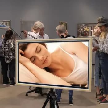 32-Inch Wooden Color LCD Digital Signage Modern Digital Photo Frame Display