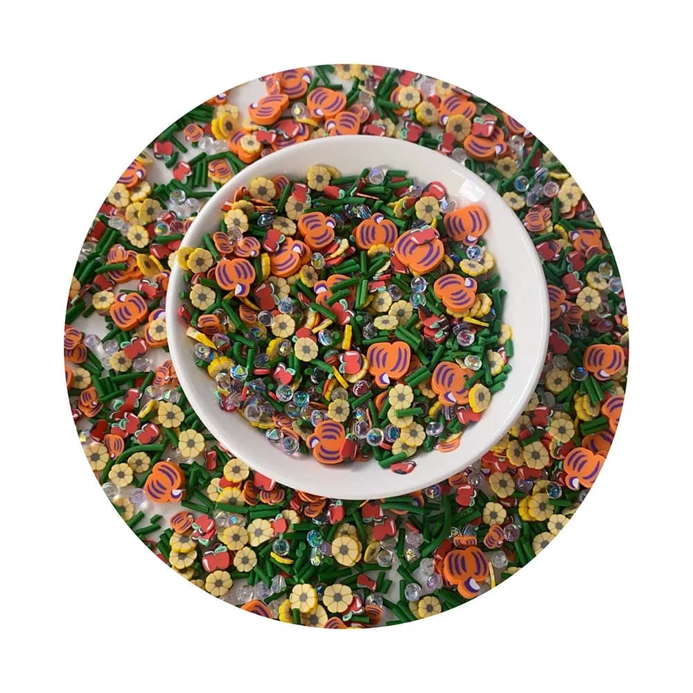 Nuove creazioni 200 g/lotto fetta di argilla polimerica a tema Halloween fiori margherita zucca con strass misti per forniture di melma