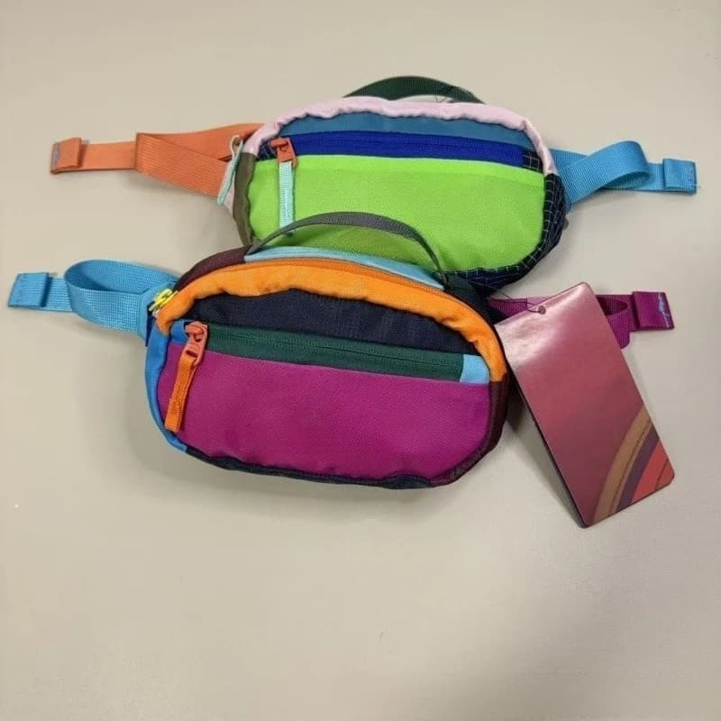 Marsupio Sportivo Unisex Sottile in Tessuto Oxford Leggero con Stampa Lettering, Borsa da Corsa per Telefono, Marsupio da Viaggio Outdoor