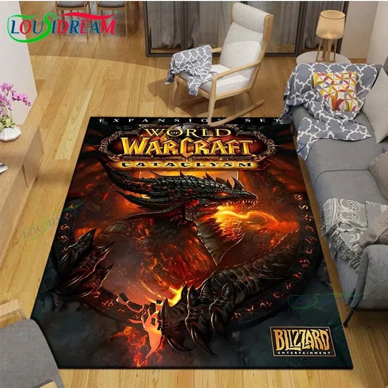 3D Luxury Game World W-Warcraft tappeto per la decorazione del divano della casa della stanza, gioco per bambini tappetino per decorazioni di grandi dimensioni tappetino da Yoga tappeto grande