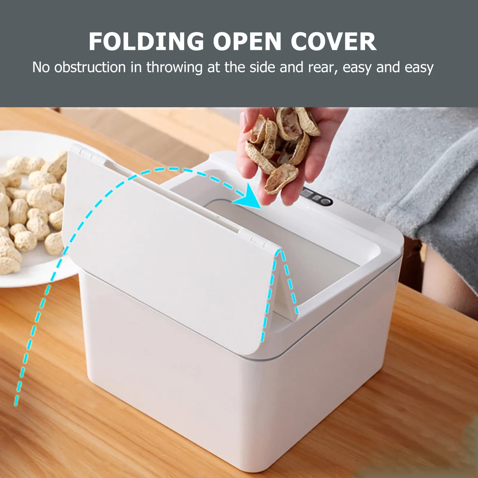 Cestino Elettrico per Auto con Sensore e Apertura Automatica del Coperchio, Contenitore per Snack, Organizzatore per Interni Auto, Ecologico