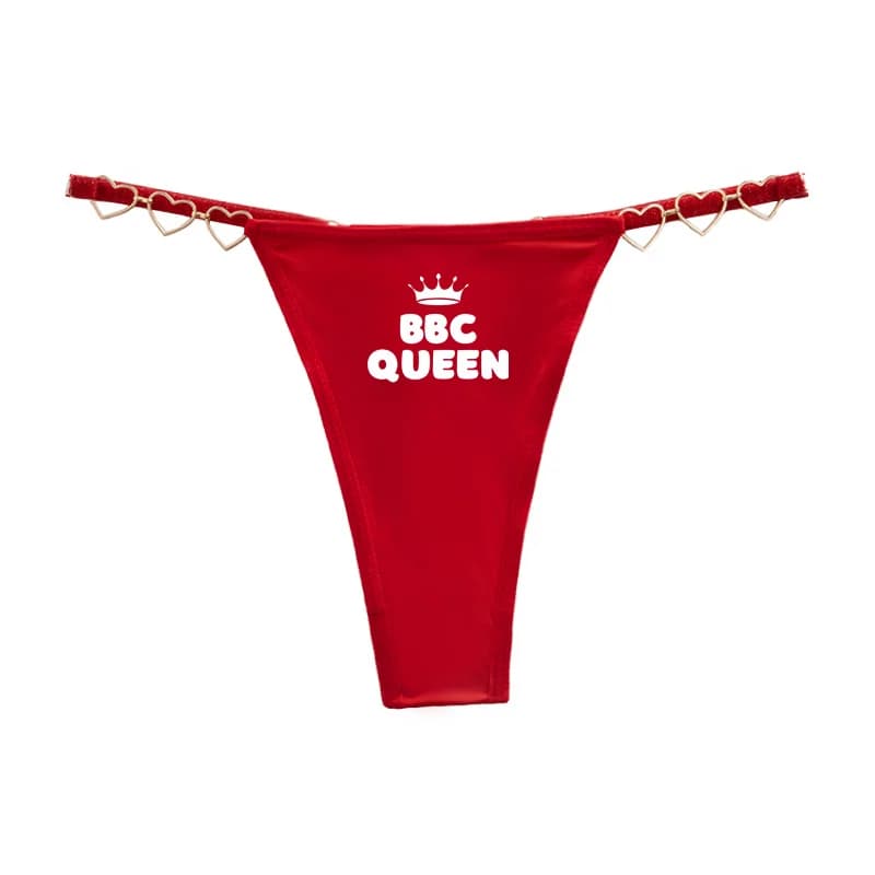 BBC QUEEN Spades perizoma Sexy per le donne decorazione d'amore cavallo in cotone biancheria intima a vita bassa fidanzata moglie amore perizoma gratuito e divertente