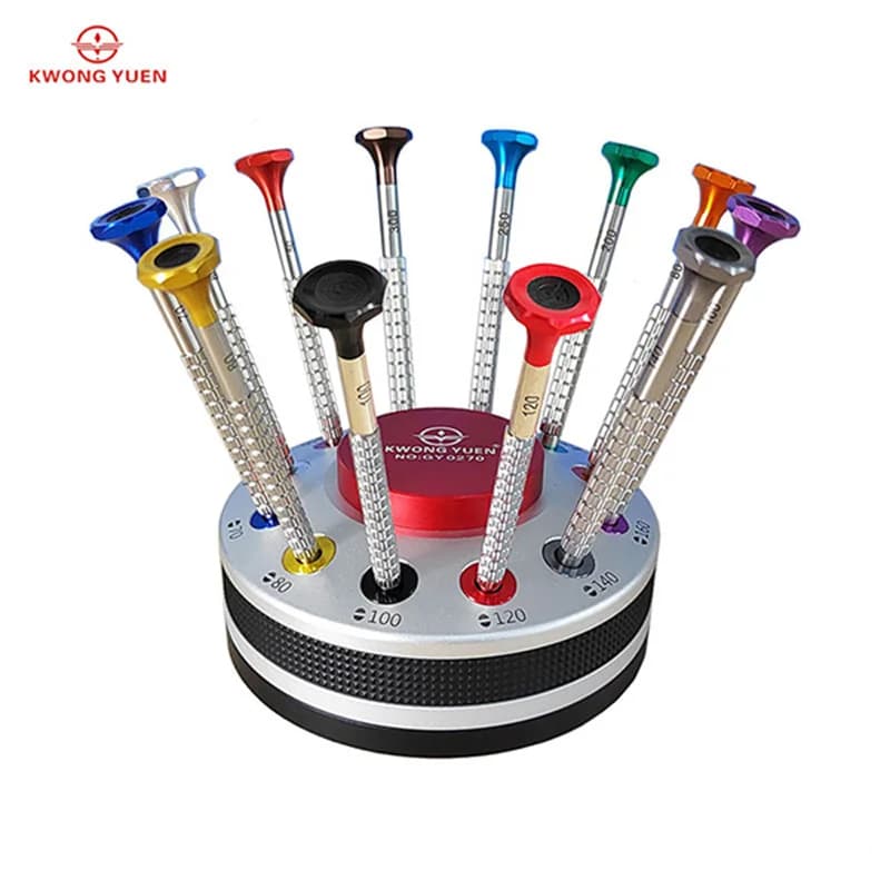 KWONG 12-piece precision anti-slip ball bearing cut screwdriver set 0.5-3.0 mm Clockwork Tools, Jewelry, Glasses