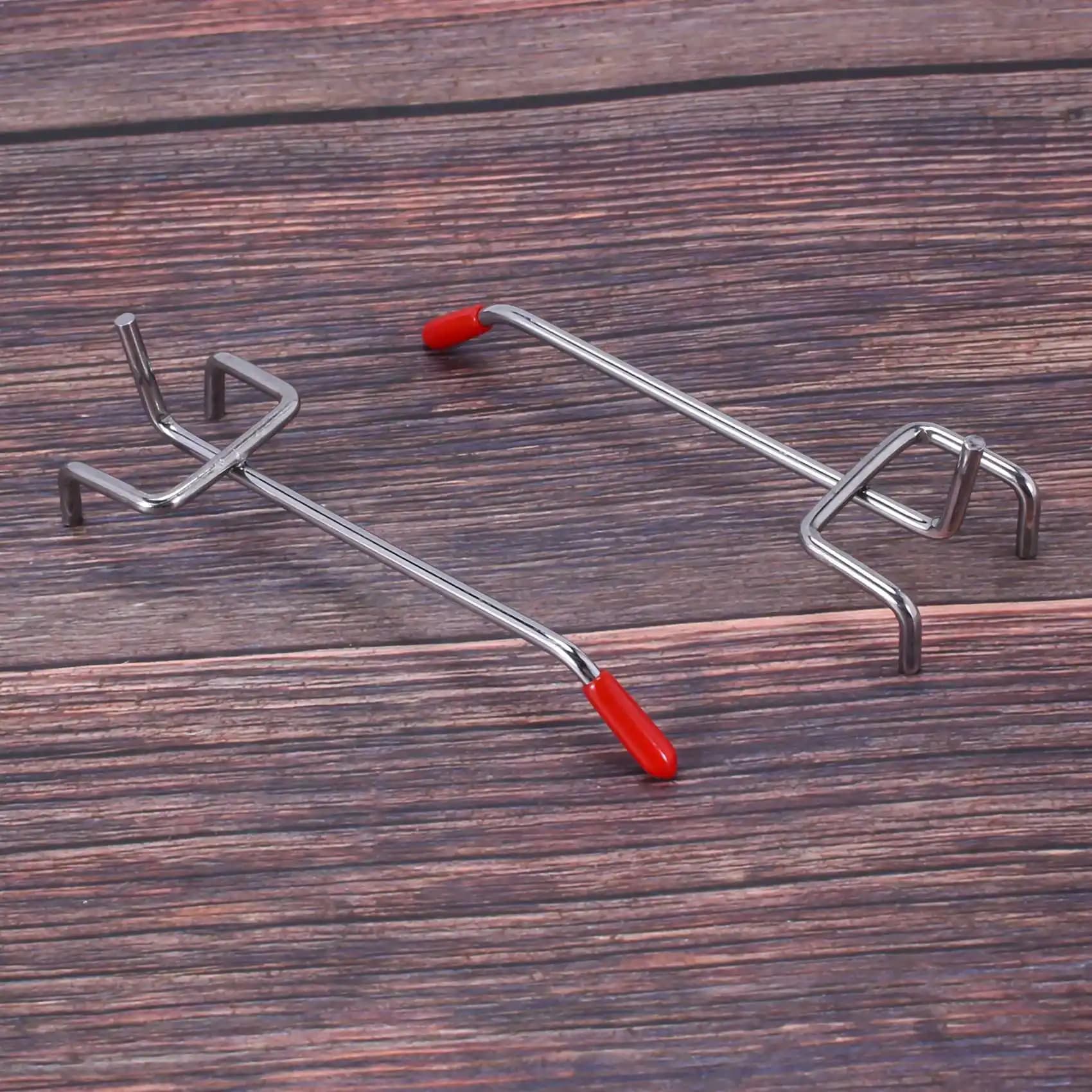 [HOT!A34R】 25Pcs 100Mm Pegboard Hooks Slat Wall Retail Display Shop Peg Hang Fits Home Hanger Chrome Metal 1-1.5Kg Loading