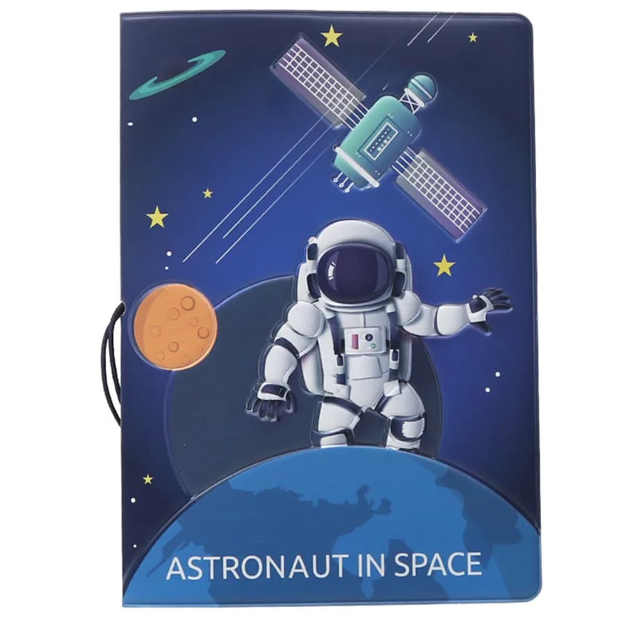 Creative Astronaut Passport Cover portafoglio borsa lettera uomo donna Pu Leather ID Address Holder accessori da viaggio per imbarco portatile