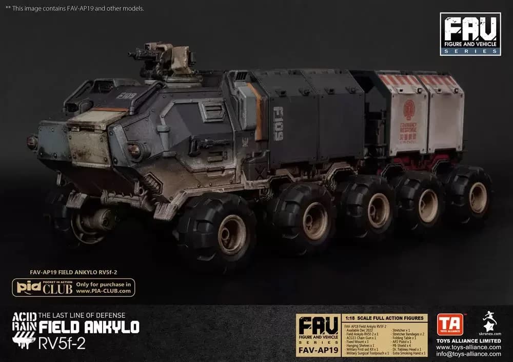 【Disponibile】Action Figure Acid Rain War FAV-AP19 FIELD ANKYLO 1/18, Modellino da 3,75 Pollici, Regalo