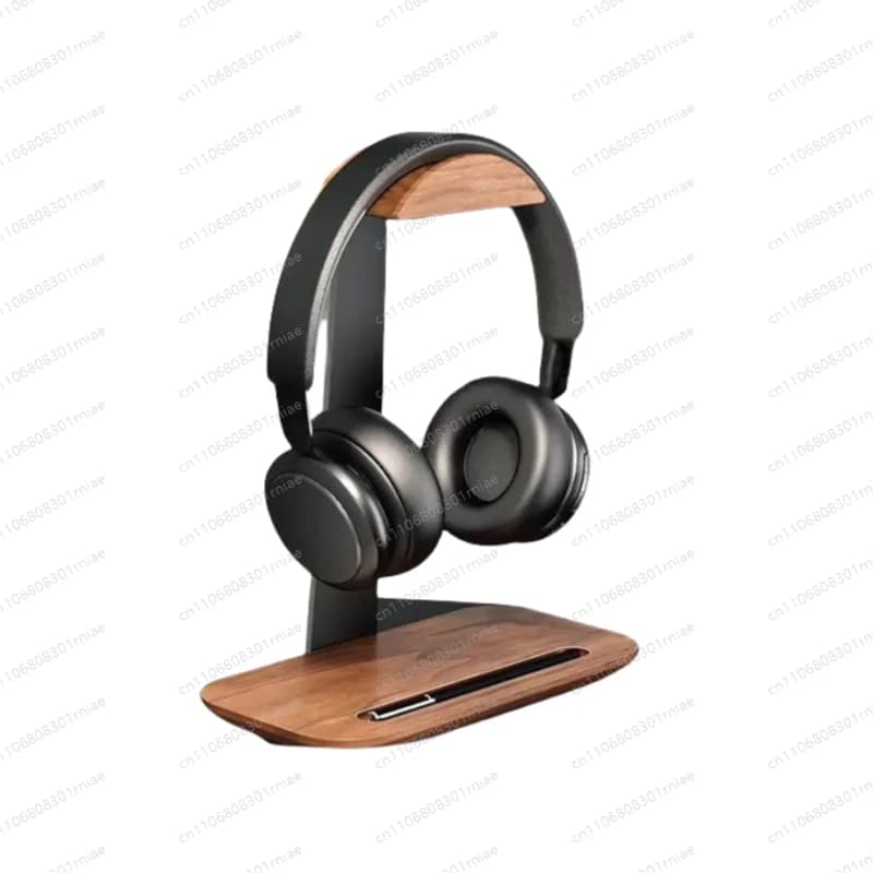 Supporto per cuffie da tavolo in noce nero, per gaming, ufficio e scuola, accessori da scrivania