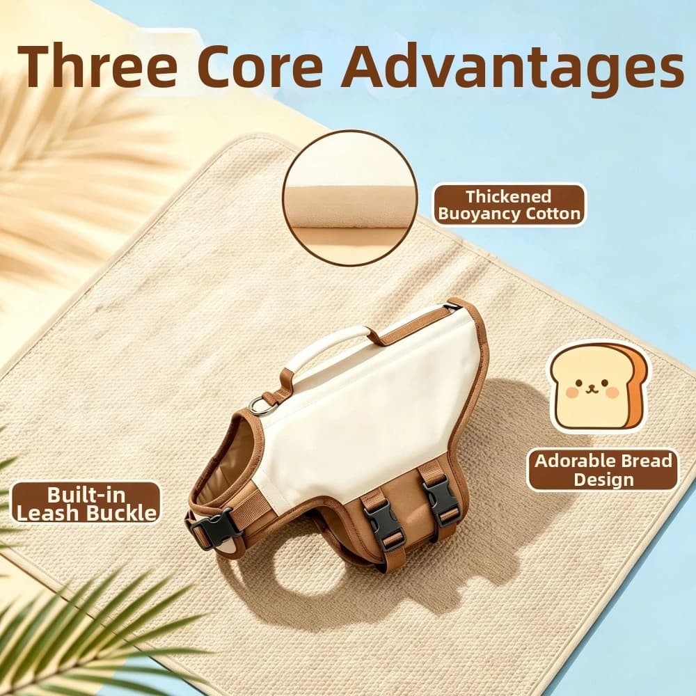 Adjustable Dog Life Jacket High Buoyancy Waterproof Pet Swimming Suit Breathable Safety Handle Dog Flotation Vest Boating