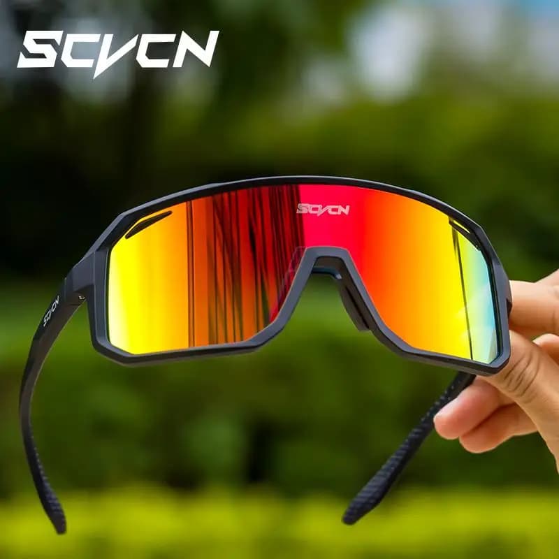 SCVEN New Cycling Sunglasses Man Driving Glasses for Road Bike Outdoor Sports Mountaineering Woman Cycling Glasses UV400