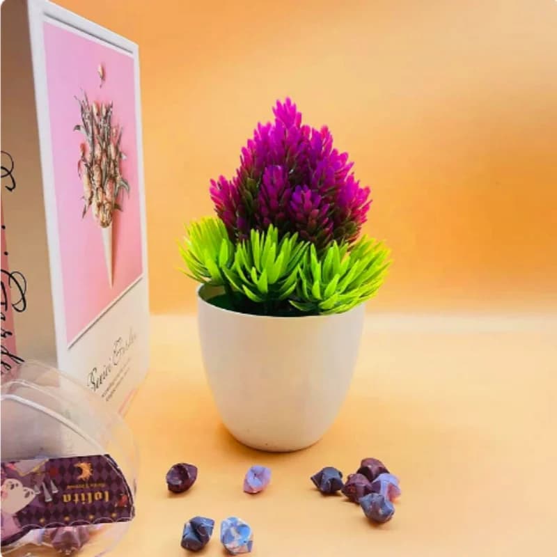 1pc Artificial Plants Bonsai Small Tree Potted Plants Garden Home Wedding Room Decoration Flower Hotel Party Decor Fake Potted