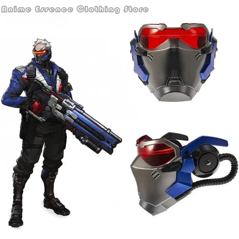 2025 Nuovo Halloween Overwatch Soldier 76 Maschere Con LED Luminoso Cosplay Soldier76 Maschera Con Luce Soldato 76 Costume Senza Pipistrello