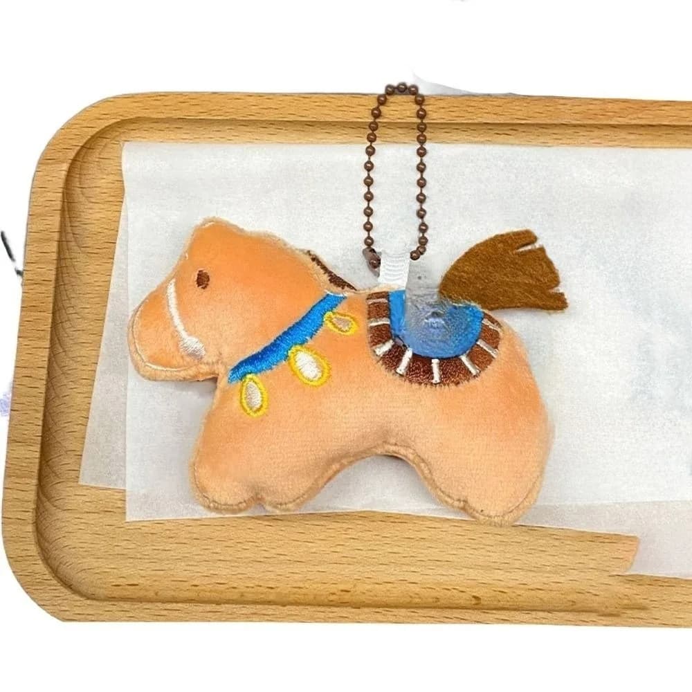Peluche Cavallo Portachiavi in peluche Appeso Decor Zaino Ornamenti Cavallo Anno Portachiavi Mascotte fortunate Design carino