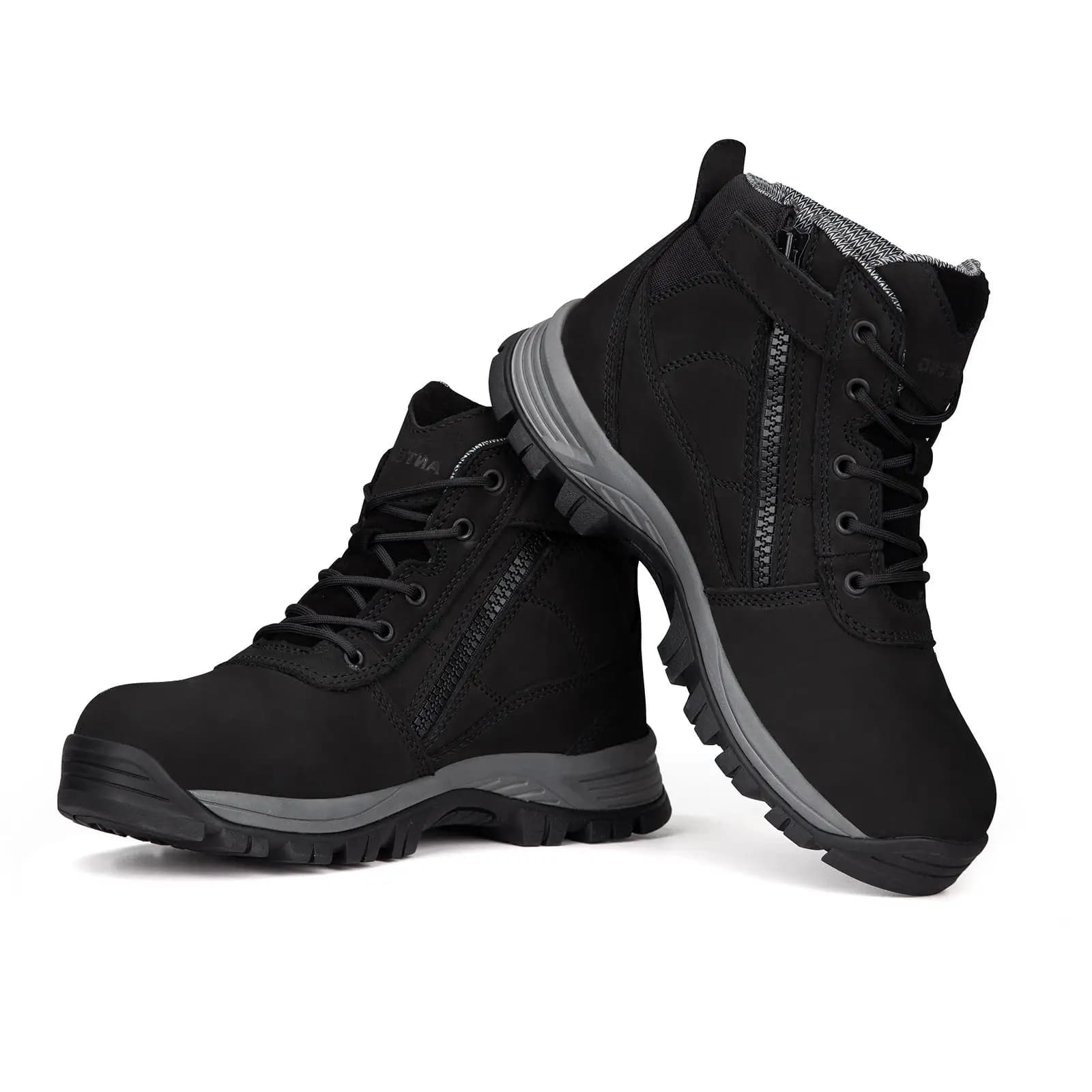 XSH Scarpe da trekking in maglia twill superiore in pelle nabuk Stivali da lavoro Stivali antinfortunistici